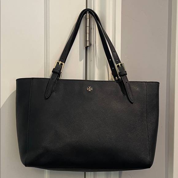 Tory Burch Black Tote with Gold Accents - Picture 1 of 6